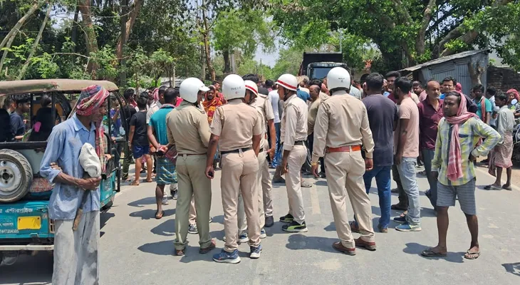 তেহট্টে বাইকের সঙ্গে ট্রাকের সংঘর্ষ, মৃত্যু বৃদ্ধের, এলাকায় ক্ষোভ