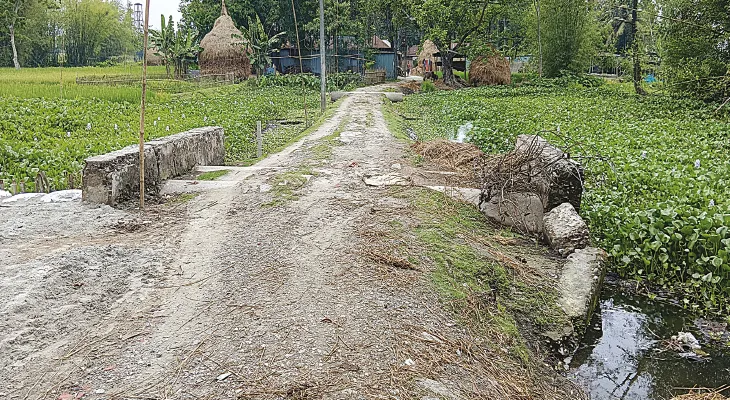 ১২০০ মিটার রাস্তা বেহাল, পার মেখলিগঞ্জে ক্ষোভ বাসিন্দাদের