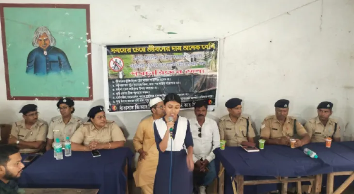 রেলের দুর্ঘটনা এড়াতে স্কুলে  সচেতনতার পাঠ জিআরপির