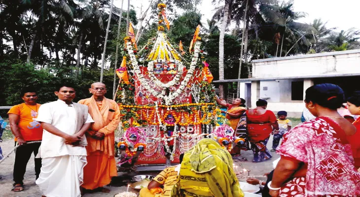 বুদ্ধ পূর্ণিমা তিথিতে রথযাত্রা ঘিরে মহিষালী ও গৌরীপুর গ্রামে উৎসব