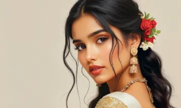 চুলে ফুলের সাজ