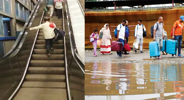 এনজেপিতে চরম যাত্রী দুর্ভোগ, এসকেলেটর বন্ধ পার্কিংজোন থেকে হেঁটে পৌঁছতে হচ্ছে প্ল্যাটফর্মে