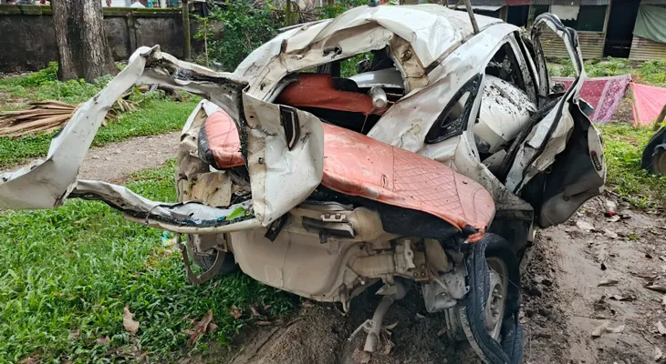 বিয়ে বাড়ি থেকে ফেরার পথে মর্মান্তিক দুর্ঘটনা, মৃত্যু গৃহবধূর, জখম আরও ৪
