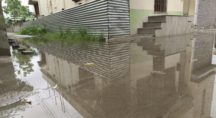 নিকাশিনালা নেই, গঙ্গারামপুরের কয়েকটি ওয়ার্ডে জল জমে দুর্ভোগ