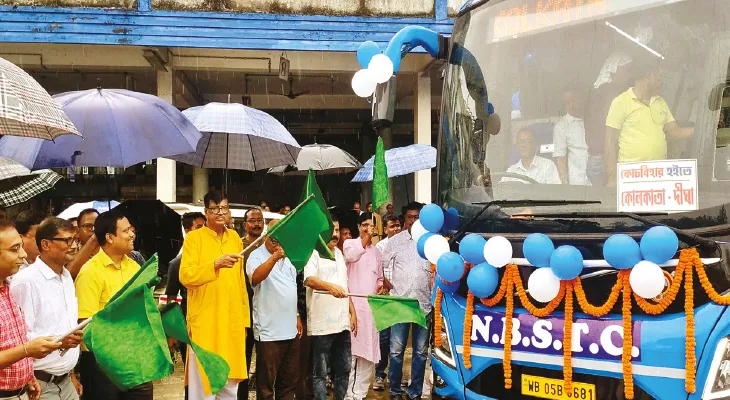 কোচবিহার-দীঘা রুটে ছুটল বাস,  যাত্রীদের মিষ্টিমুখ করাল এনবিএসটিসি