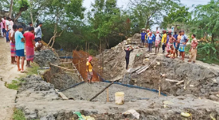 স্লুইস গেটে বরাদ্দ আট লক্ষ, ফ্রেজারগঞ্জে শুরু হল কাজ