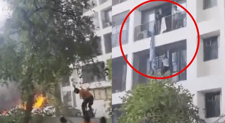 প্রাণ বাঁচাতে বারান্দা থেকে ঝাঁপ পড়ুয়াদের, প্রকাশ্যে ভিডিও
