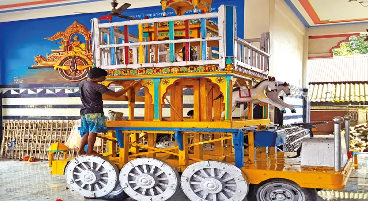 দুর্গাবাড়িতে রথযাত্রার এবছর চতুর্থ বর্ষ, চলবে ৯ দিন ধরে