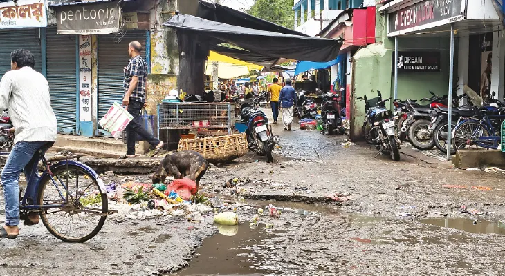 যত্রতত্র নোংরা, আবর্জনার স্তূপ, হাটতলা বাজার যেন নরক