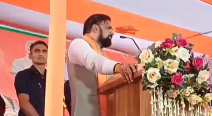 গয়ার সভায় বক্তব্য রাখছেন বিহারের উপ-মুখ্যমন্ত্রী সম্রাট চৌধুরী