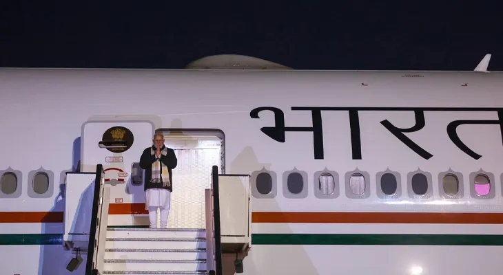 নামিবিয়াতে পৌঁছলেন প্রধানমন্ত্রী নরেন্দ্র মোদি