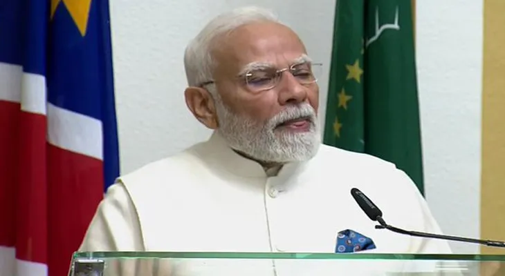 নামিবিয়ার সংসদের যৌথ অধিবেশনে বক্তব্য রাখছেন প্রধানমন্ত্রী  নরেন্দ্র মোদি