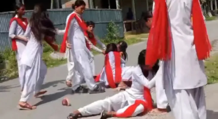 দু’দল ছাত্রীর মধ্যে চুলোচুলি, দূরে দাঁড়িয়ে ভিডিও করল সহপাঠীরা