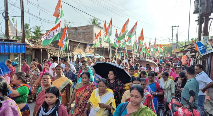 বাগনানে তৃণমূল কংগ্রেসের প্রতিবাদ মিছিল