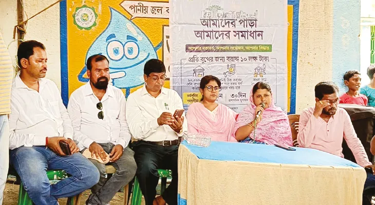 খড়গ্রামে আমাদের পাড়া আমাদের সমাধানে রাস্তা, বসার জায়গার দাবি