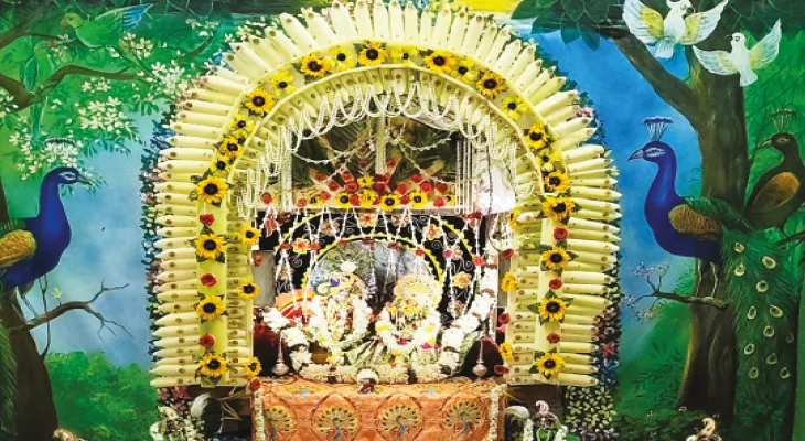 প্রাচীন মায়াপুর শ্রীশ্রীরাধা মদন গোপাল মন্দিরে শুরু ঝুলনযাত্রা