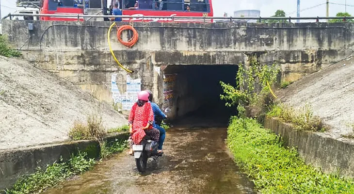 দুর্গাপুরে ১৯ নম্বর জাতীয় সড়কের ডিভিসি মোড়ে বেহাল আন্ডারপাস, ক্ষুব্ধ বাসিন্দারা