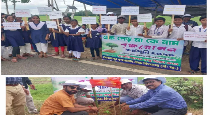 ‘মায়ের নামে একটি গাছ’ কর্মসূচি দাঁতনের স্কুলের