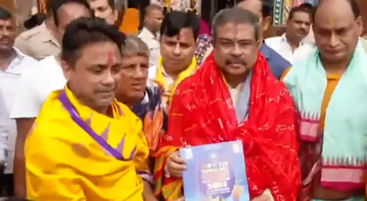 পুরীর জগন্নাথ মন্দিরে পুজো দিলেন কেন্দ্রীয় মন্ত্রী ধর্মেন্দ্র প্রধান