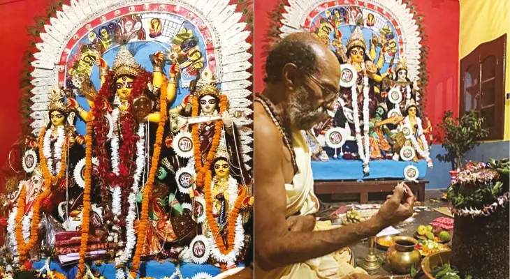 ভট্টাচার্যবাড়ির রাজরাজেশ্বরী  দুর্গা আরাধনার প্রস্তুতি শুরু