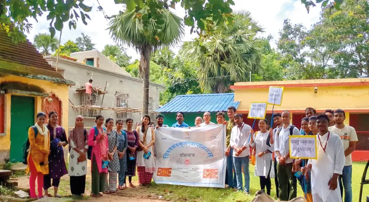 বিশ্ব সংস্কৃত দিবস উপলক্ষ্যে বিশ্বভারতীর বিনয় ভবনের উদ্যোগে বর্ণাঢ্য শোভাযাত্রা