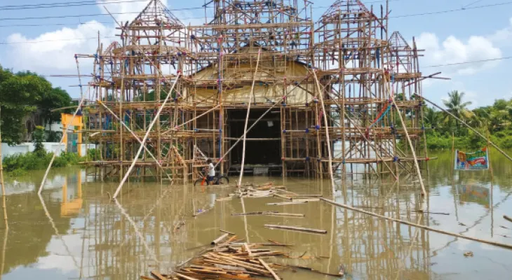 টানা বৃষ্টিতে জলমগ্ন ধানজমি-মাঠ, সমস্যায় কাকদ্বীপের একাধিক পুজো