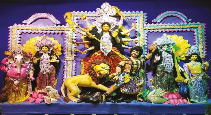 বাঙ্গালবাড়িতে হিন্দু, মুসলিম মিলে দুর্গার আরাধনা