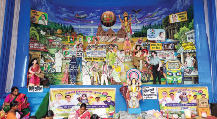 বারাকপুর, চুঁচুড়াজুড়ে বিশ্বকর্মা পুজোর রমরমা, বনগাঁয় থিম ভিনরাজ্যে পরিযায়ী নিগ্রহ