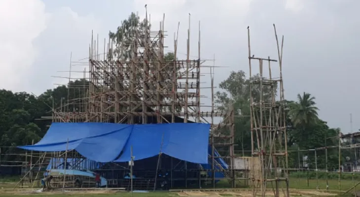 দুর্গাপুজোয় মাতবে মেখলিগঞ্জ, প্রস্তুতি তুঙ্গে