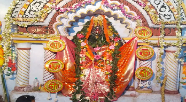 প্রতিমার বদলে ঝাড়গ্রামে প্রহরাজ রাজবাড়িতে নবপত্রিকা পুজো হয়