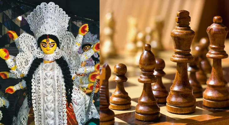 দেবীর আরাধনায় বুদ্ধি প্রদর্শন, দাবায় মজেছে বেঙ্গালুরু ও পুনের দুই পুজো