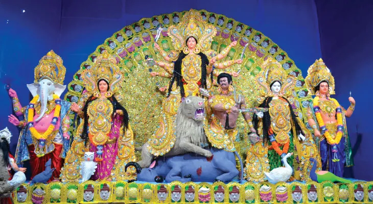 পঞ্চগুড়ি যুব দলের থিম ‘মর্ত্যের মঙ্গলকামনায় ঘরে ঘরে উমা’