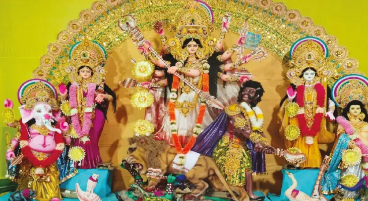 প্রবীণদের দিয়েই পুজোর সূচনা নন্দনপুর স্কুলপাড়া সর্বজনীনের, থিম ঐতিহ্য সম্পদ