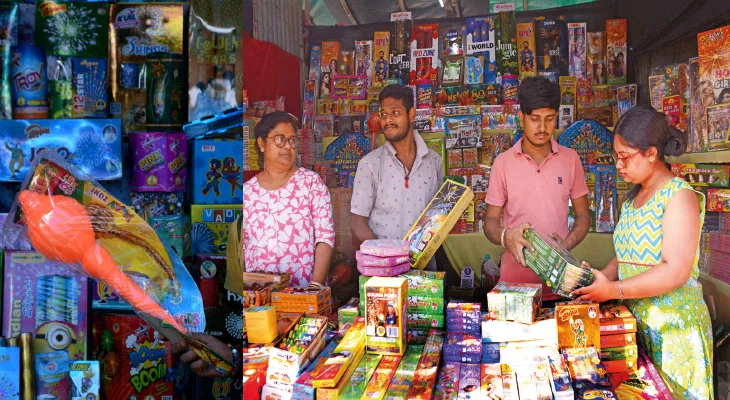 পাবজি বন্দুক, ড্রোন থেকে ভীমের গদা, নতুন ধরনের বাজি কিনতে মেলায় কচিকাঁচাদের ভিড়