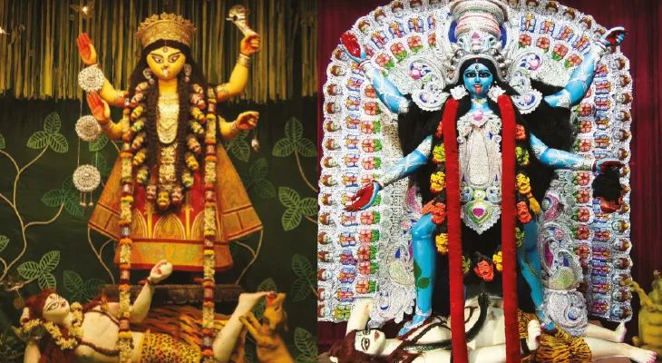 হাওড়ায় উত্তমকুমার থেকে নারীশক্তি,  থিমের টেক্কায় চমক বারোয়ারির