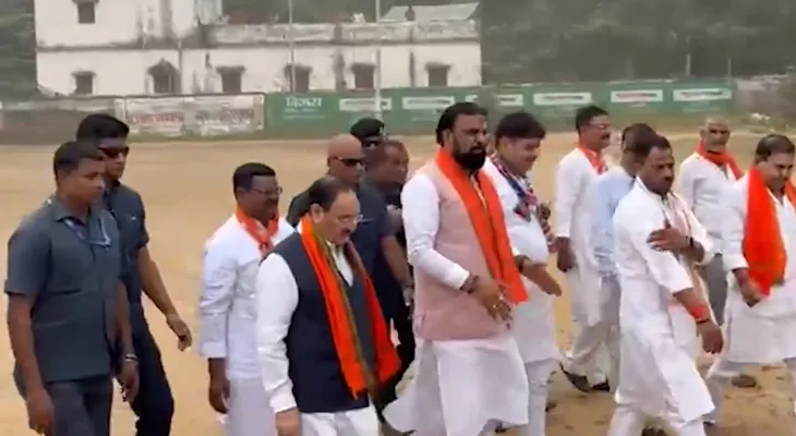 বিহারের হাসপুরায় ভোটপ্রচারে বিজেপি সভাপতি জে পি নাড্ডা