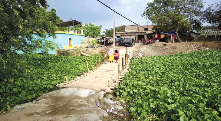 ভূতনির নাজিরুদ্দিন টোলায় দু’বছর ভাঙা রাস্তা দু’শো মিটার পথ ঘুরে যেতে হচ্ছে পাঁচ কিমি
