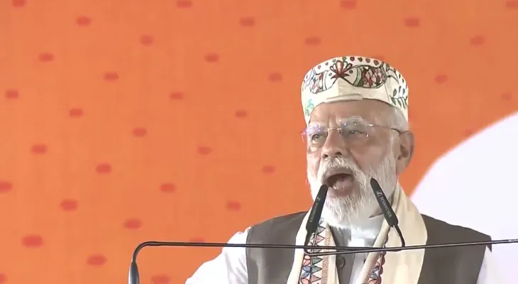 বিহারের সমস্তিপুরের জনসভায় বক্তব্য রাখছেন প্রধানমন্ত্রী নরেন্দ্র মোদি