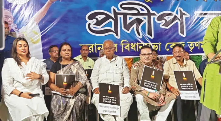 এসআইআর নিয়ে পথে তৃণমূল, ডানলপ মোড়ে প্রতিবাদ কর্মসূচি