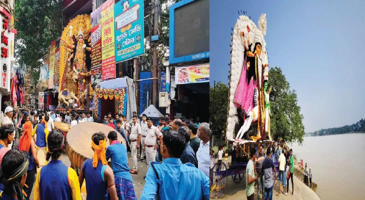 নবদ্বীপের রাসের আড়ংয়ে পুলিশি নিষ্ক্রিয়তার নালিশ রাতভর শোভাযাত্রা, সকালে যানজটে নাকাল ট্রেনযাত্রীরা