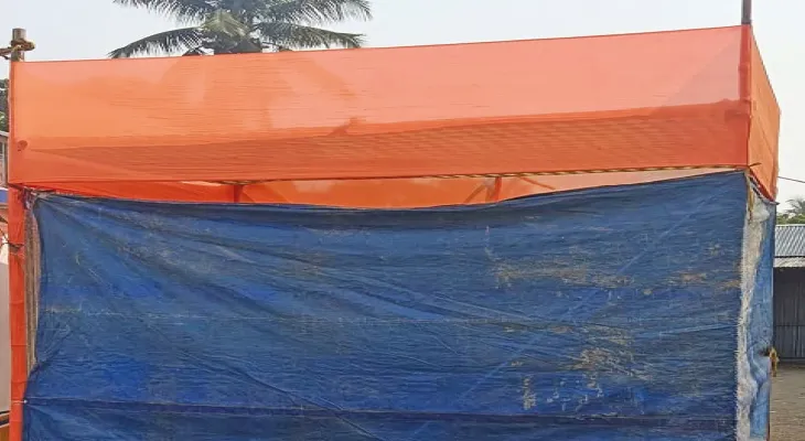 বীরসা মুণ্ডার সার্ধশতবর্ষ: গেরুয়া শিবিরের তৈরি মঞ্চ কাপড়ে ঢেকে দেওয়ার অভিযোগ