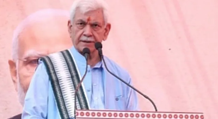 জম্মুতে বক্তব্য রাখছেন লেফটেন্যান্ট গভর্নর মনোজ সিনহা