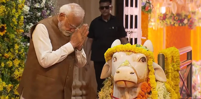 গুজরাতে সোমনাথ মন্দিরে প্রধানমন্ত্রী নরেন্দ্র মোদি