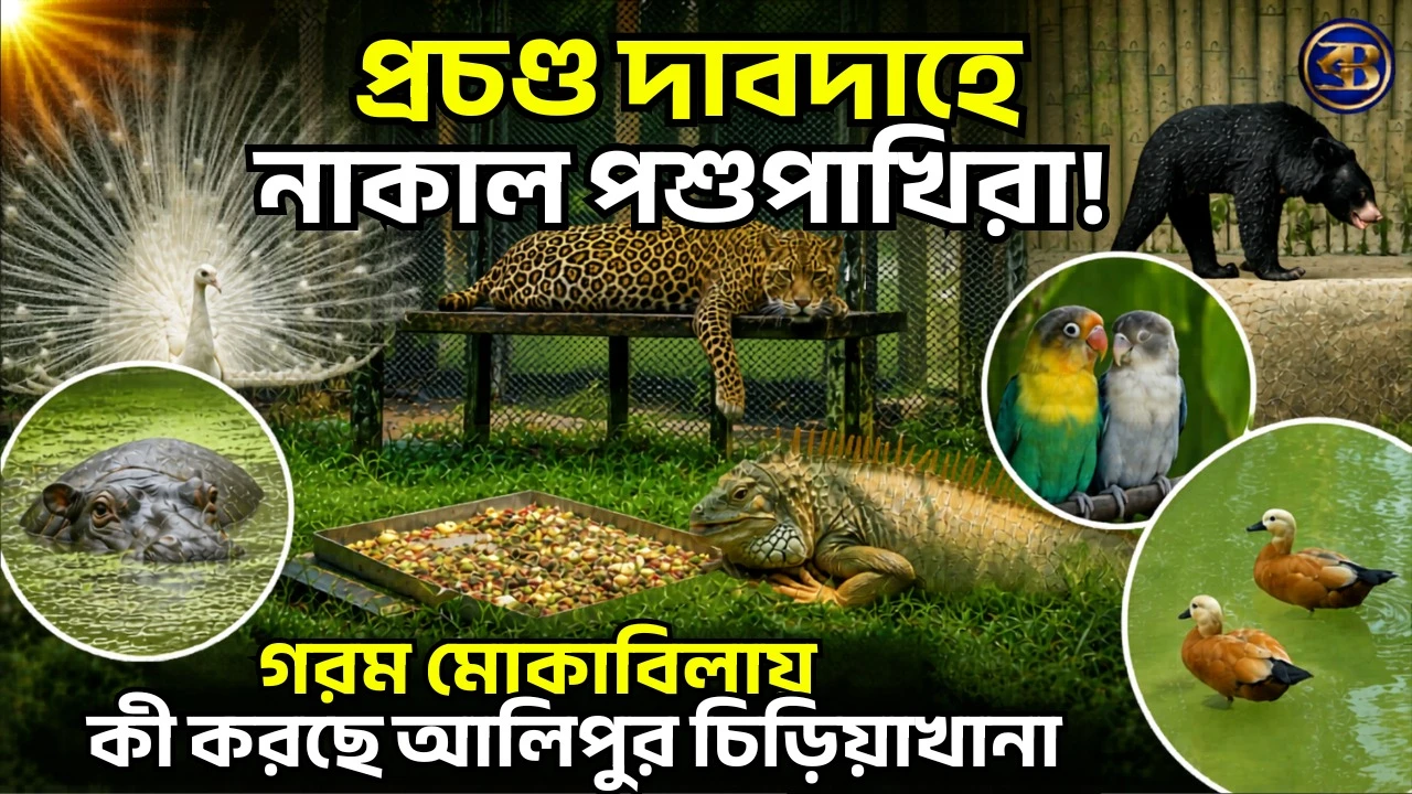 AliporeZoo গরমে নাকাল বাঘ-হাতি-পাখিরা! কী করছে চিড়িয়াখানা কর্তৃপক্ষ? Heatwave in Kolkata