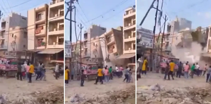 দিল্লিতে ভেঙে পড়ল চারতলা বাড়ি