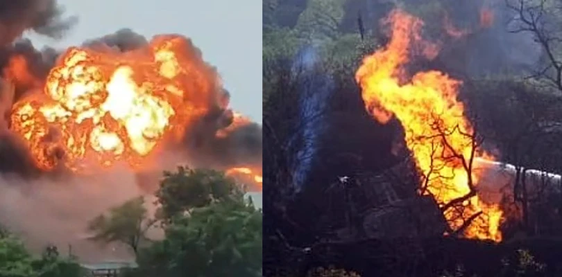 টোল বুথে সজোরে ধাক্কা গ্যাসবাহী ট্যাঙ্কারের, ভয়াবহ অগ্নিকাণ্ড উত্তরপ্রদেশে