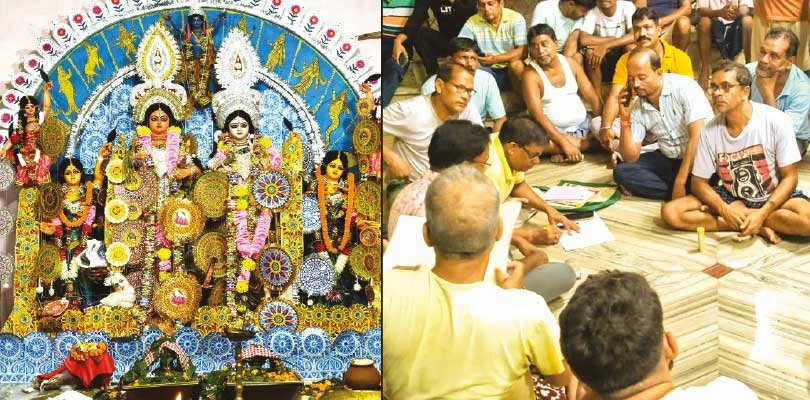 বিনপুরের হাড়দা এলাকায় লক্ষ্মীর সঙ্গে পূজিত হন সরস্বতী, পুজোর প্রস্তুতি শুরু