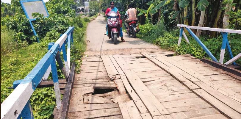 বাদুড়িয়ার কাঠের সেতু কংক্রিট করার দাবি তুলছেন বাসিন্দারা