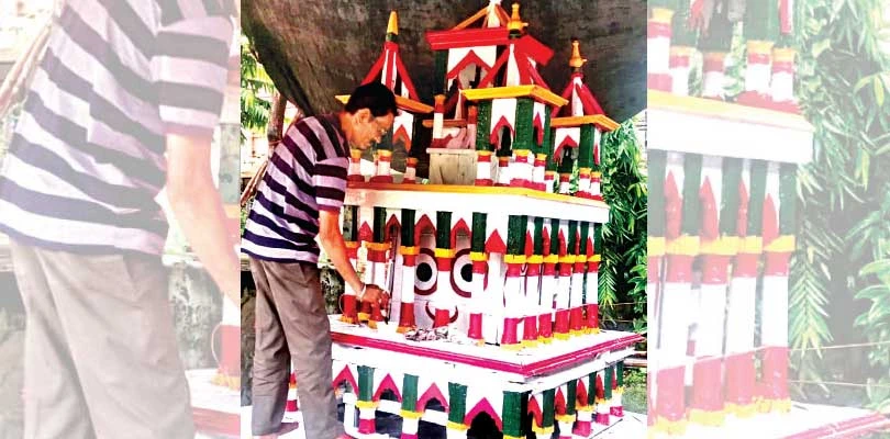 গরান ও শাল কাঠ দিয়ে তৈরি কাশীপুর গোপীনাথ মন্দিরের রথে জগন্নাথ নয়, অধিষ্ঠান নারায়ণ শীলার