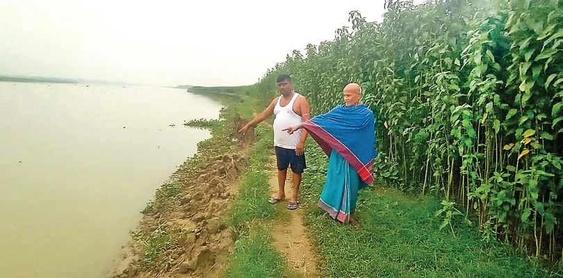 ভাগীরথীর পাড় ভাঙছে, সুরাহা চান শান্তিপুরবাসী